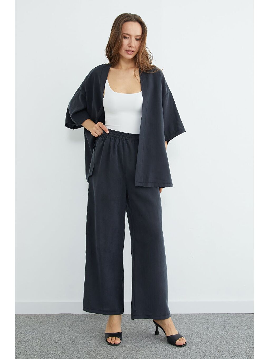 Gri Basic Kapri Kol Salaş 2 Li Takım-4