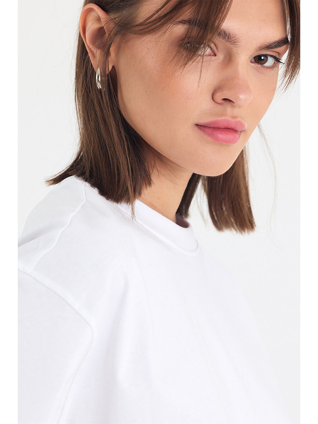 Kadın Timeless Oversize Beyaz T-Shirt-3
