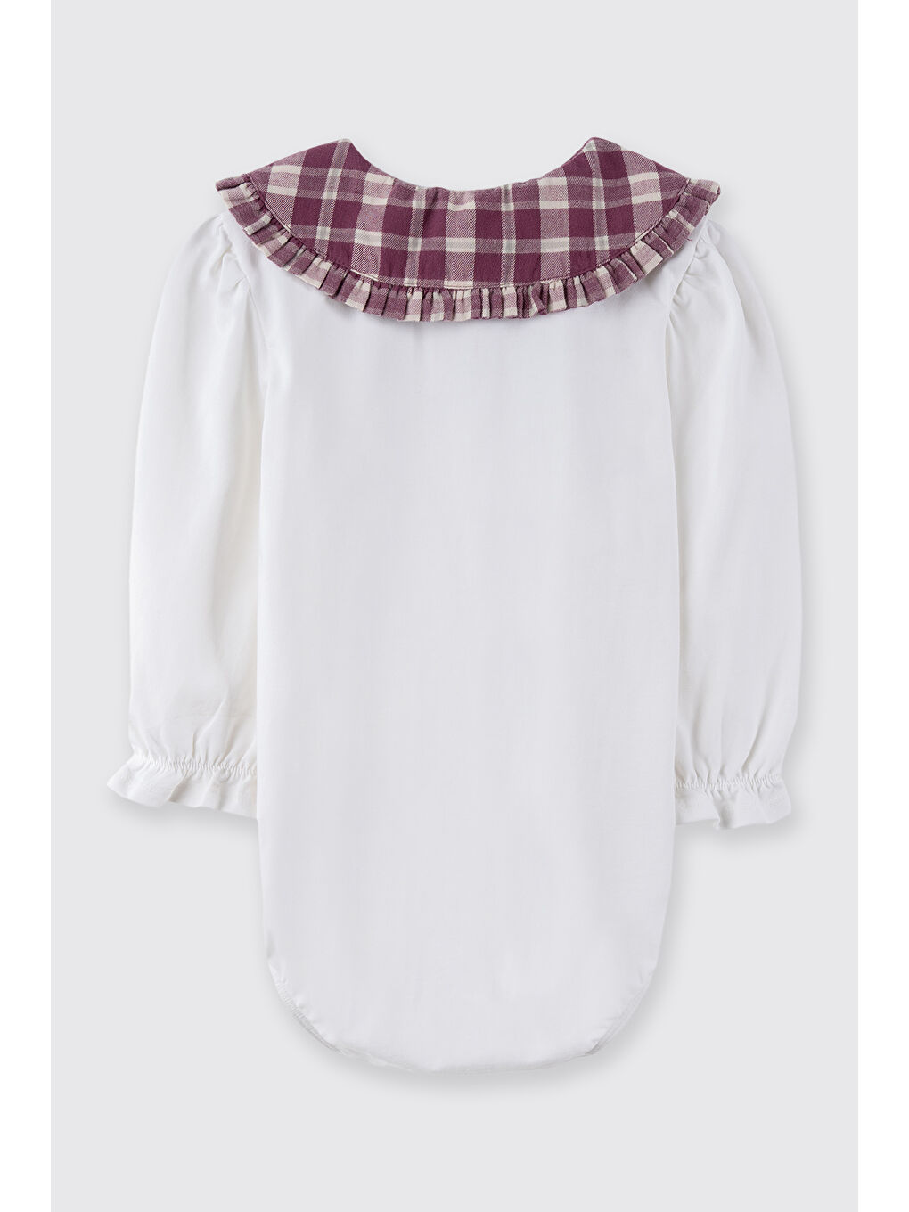 Kız Bebek Yaka Detaylı Ekru Body-2