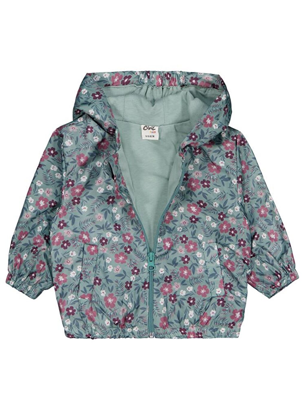 Yeşil Baby Çiçek Baskı 6-18 Ay Yağmurluk-1