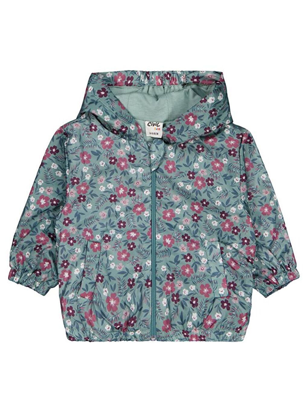 Yeşil Baby Çiçek Baskı 6-18 Ay Yağmurluk-2