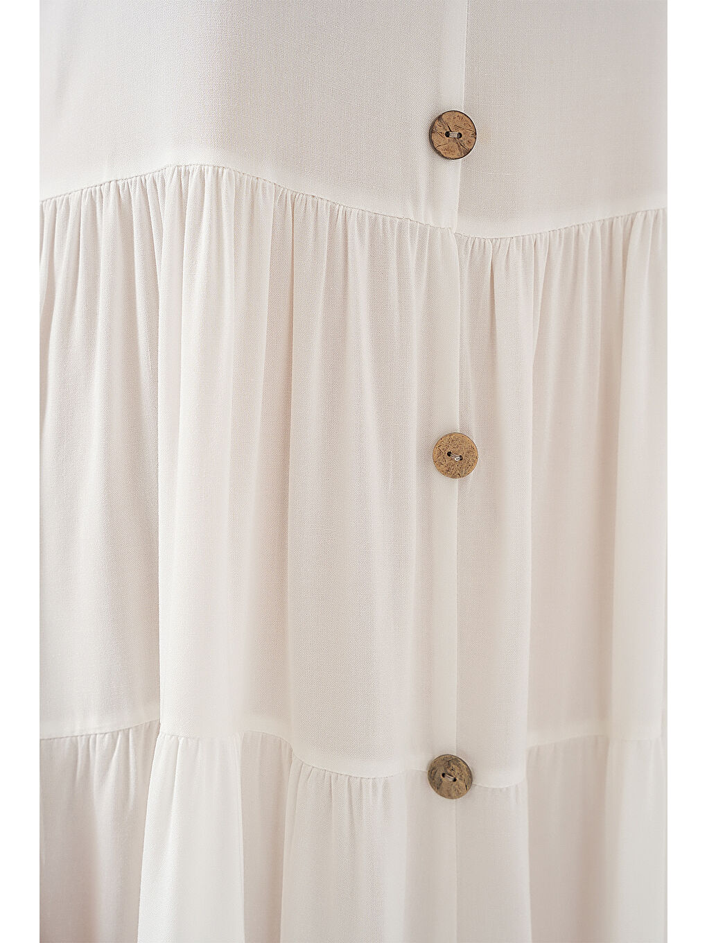 Kadın Sıfır Kol Düğmeli Kısa Elbise 2571 - Beyaz-4