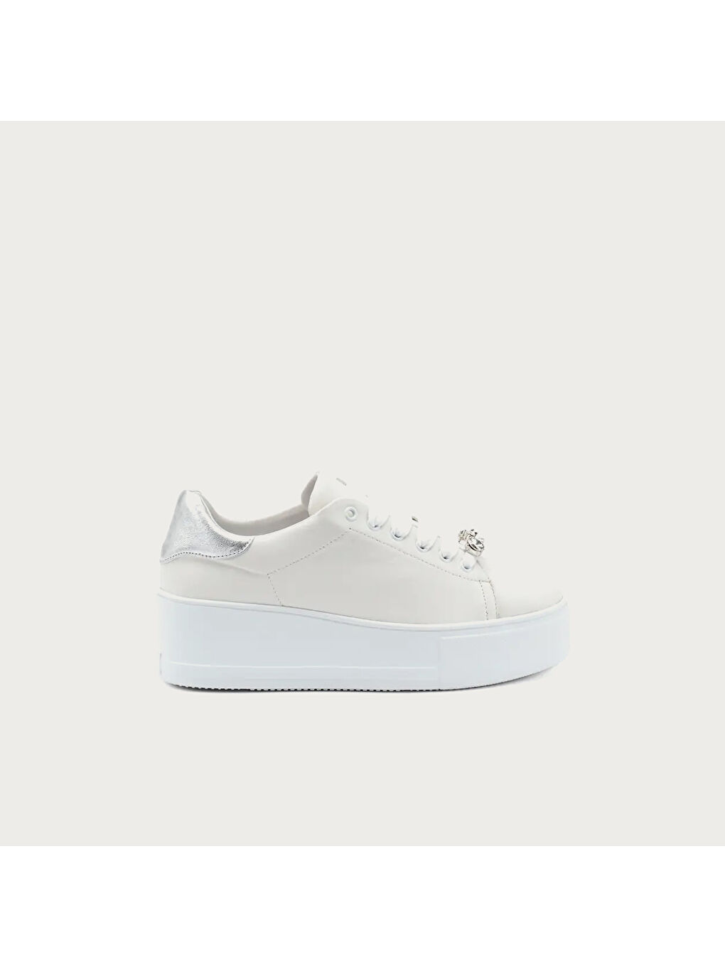 Beyaz Kadın Sneaker 39P1 NAPPAsun BIANCOsilver