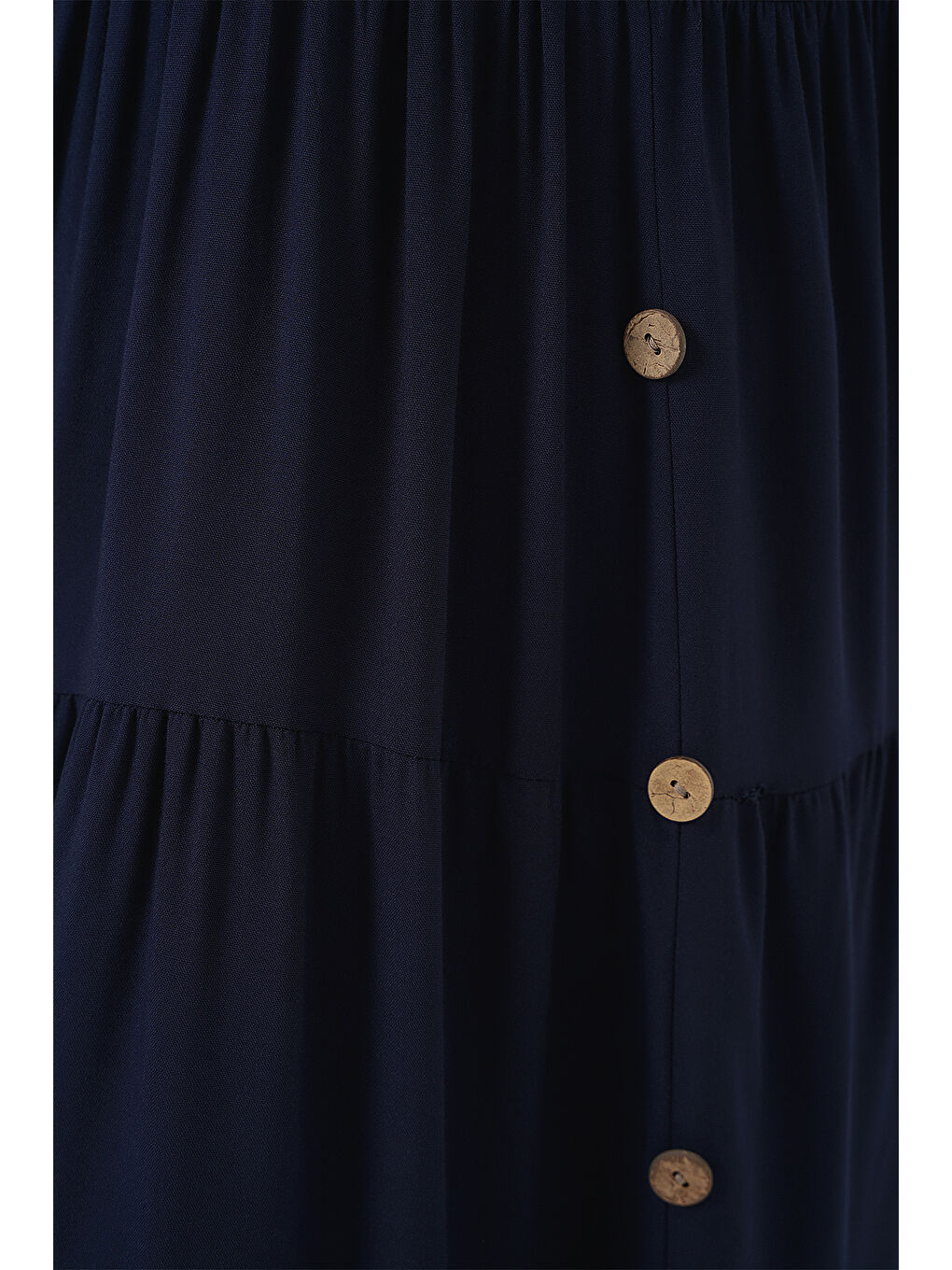 Kadın Sıfır Kol Düğmeli Kısa Elbise 2571 - Lacivert-4