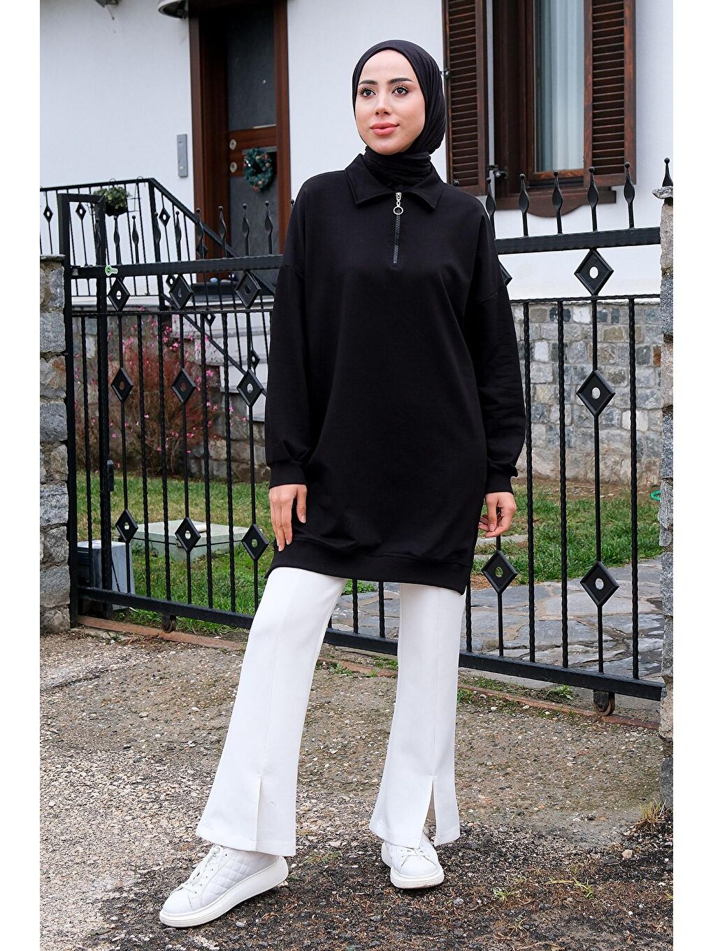 Polo Yaka Sweat Siyah-1