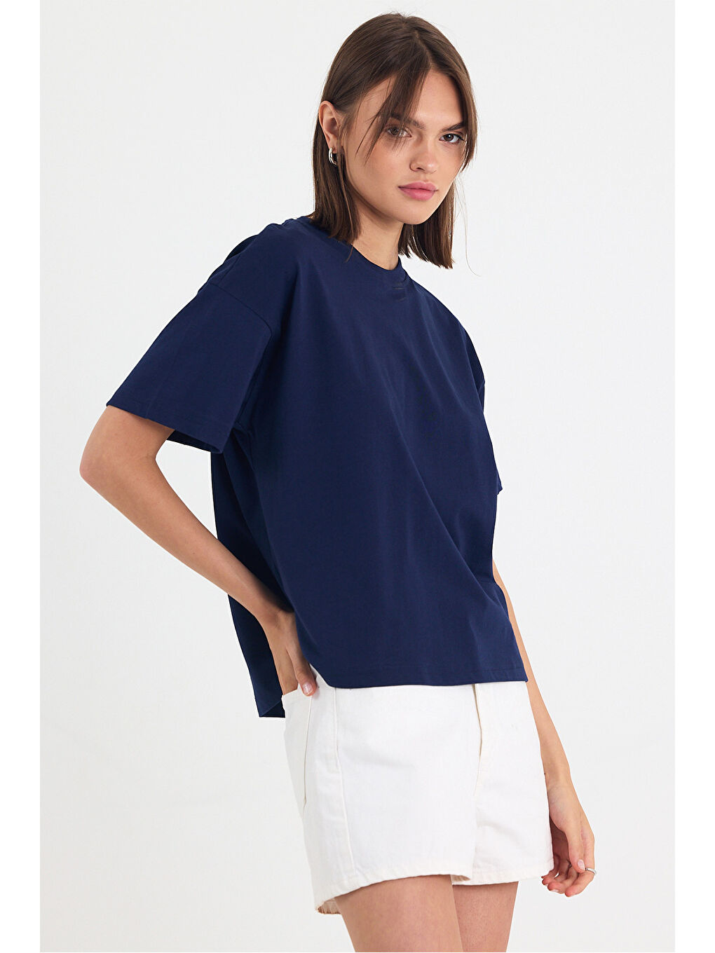 Kadın Timeless Oversize Lacivert T-Shirt