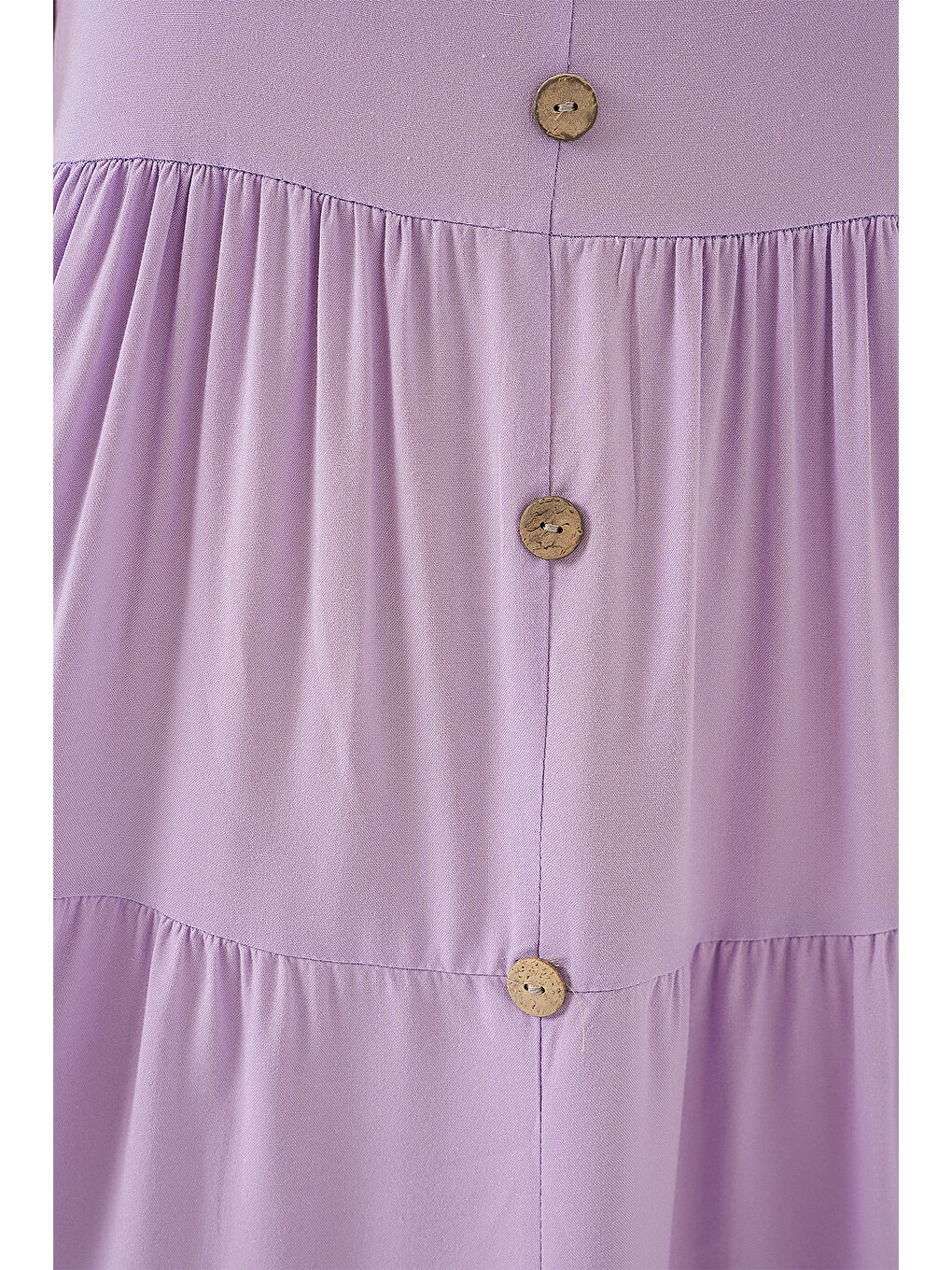 Kadın Sıfır Kol Düğmeli Kısa Elbise 2571 - Lila-5