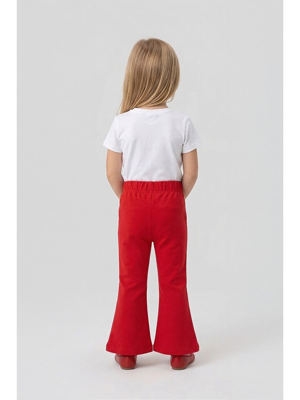 Kırmızı Kız Çocuk %100 Pamuk 23 Nisan Temalı Pantolon  (3-4 Yaş 8-9 Yaş)-1