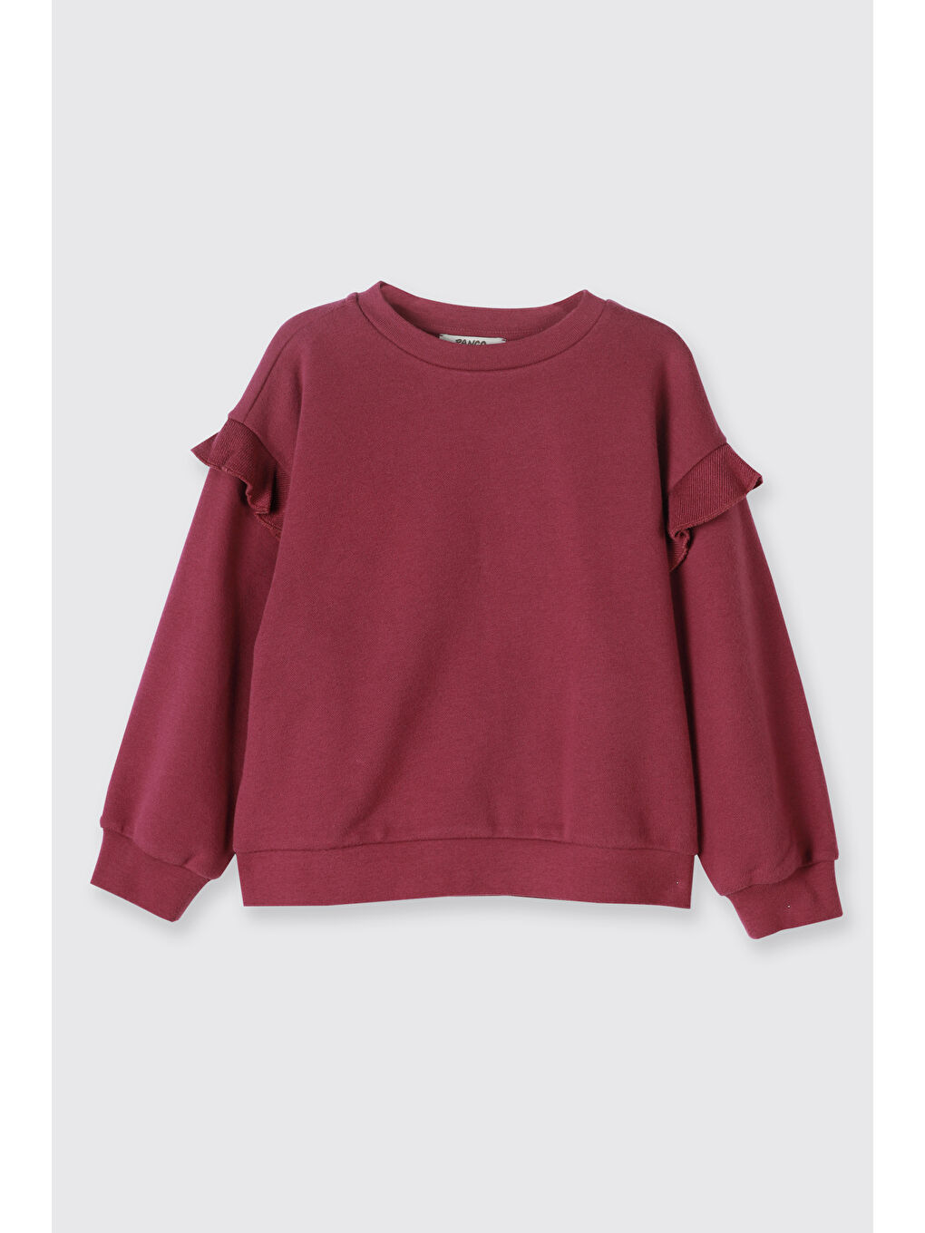 Kız Çocuk Fırfır Detaylı Mürdüm Sweatshirt-2
