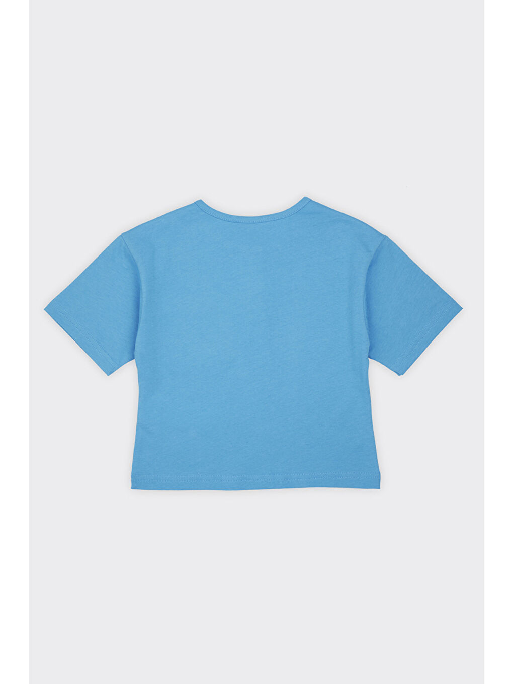 Erkek Bebek Yakası Düğme Detaylı Mavi Tişört-1