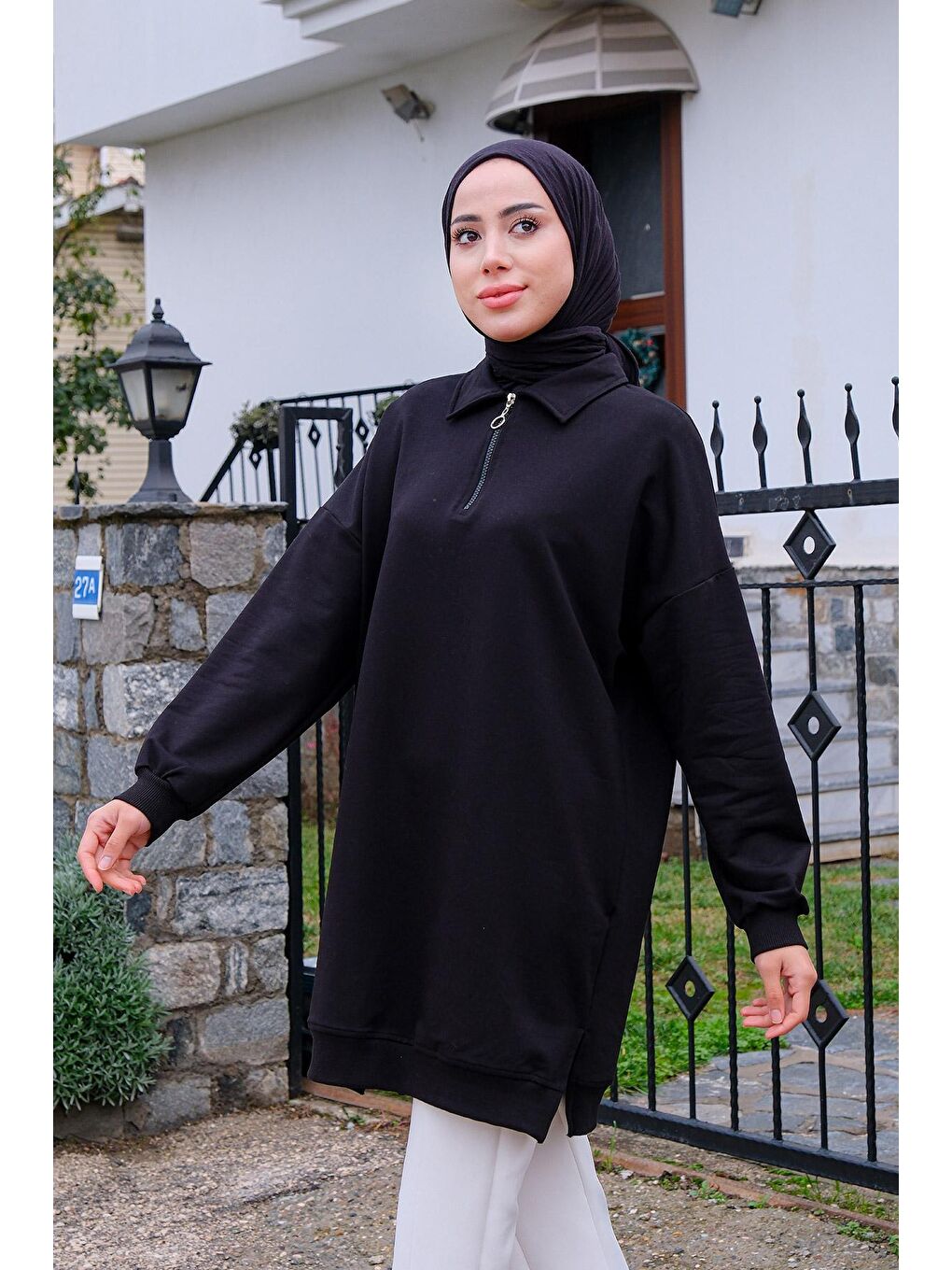 Polo Yaka Sweat Siyah-4