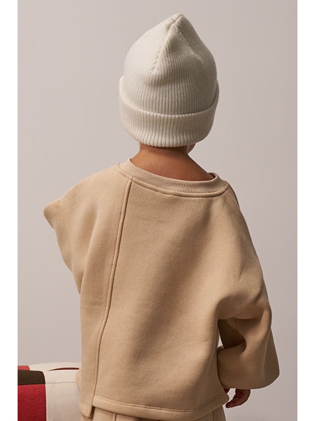 Bej Omuz Nakışlı Çocuk Sweatshirt-4