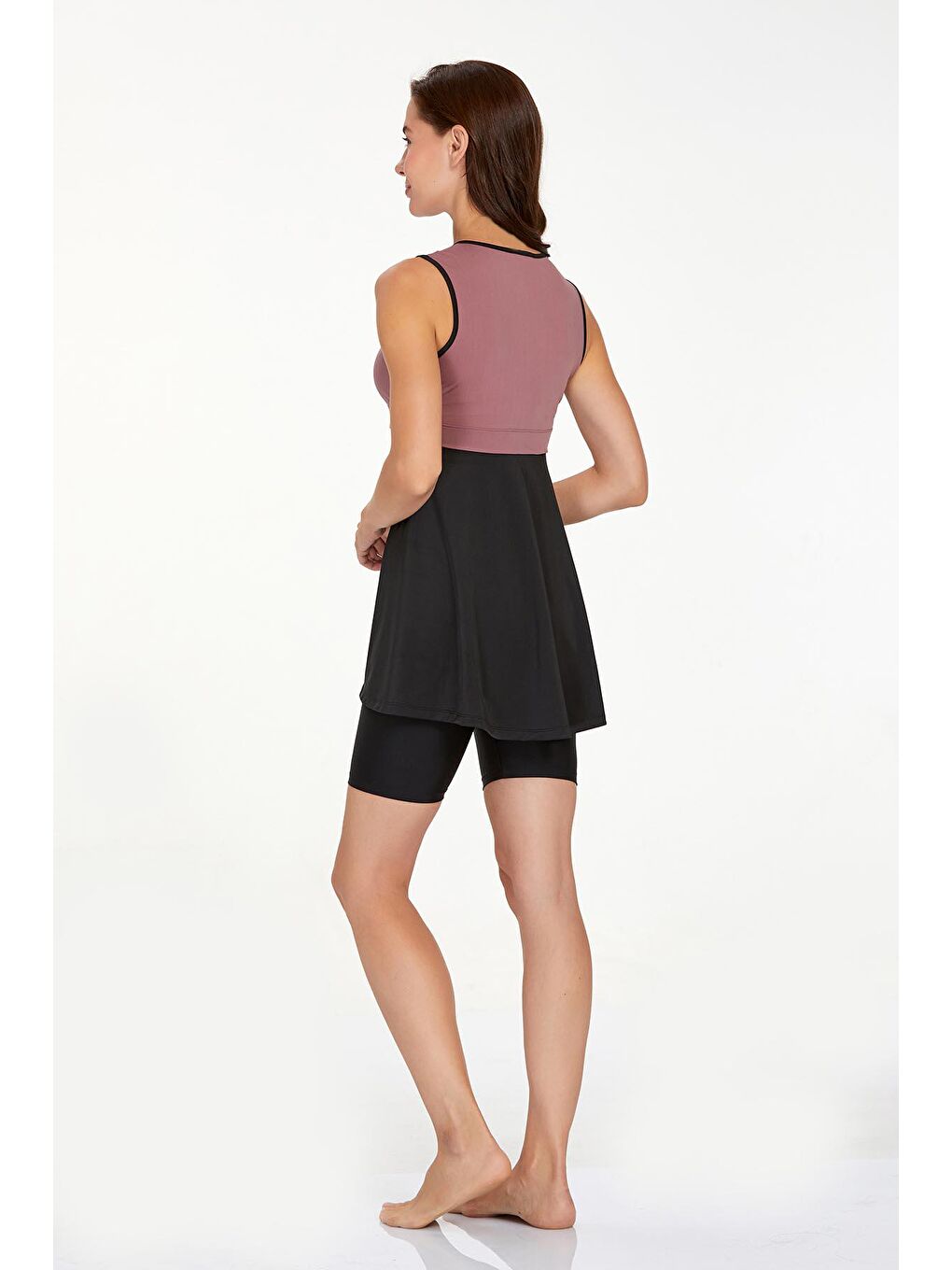 Kahverengi Sıfır Kol Yarı Kapalı Mayo Arlet 3927 Kiremit-4