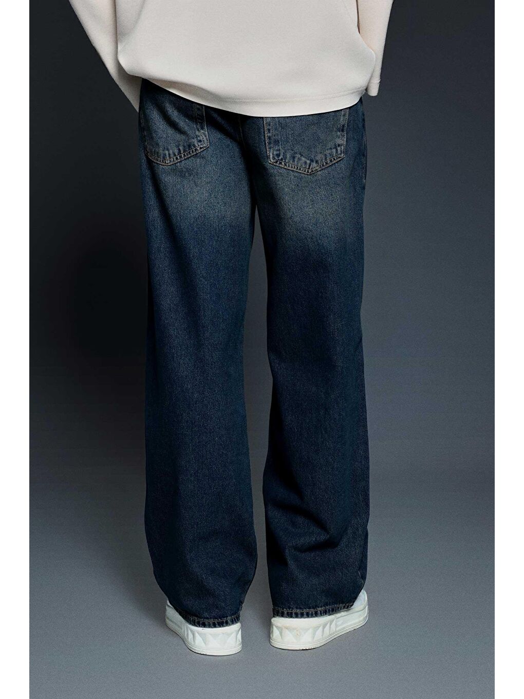 Erkek Süper Baggy Fit Jean Pantolon Lacivert-3