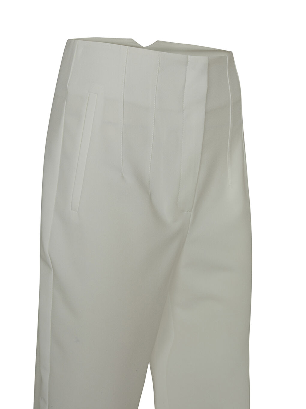 Ekru Yüksel Bel Pantolon-1