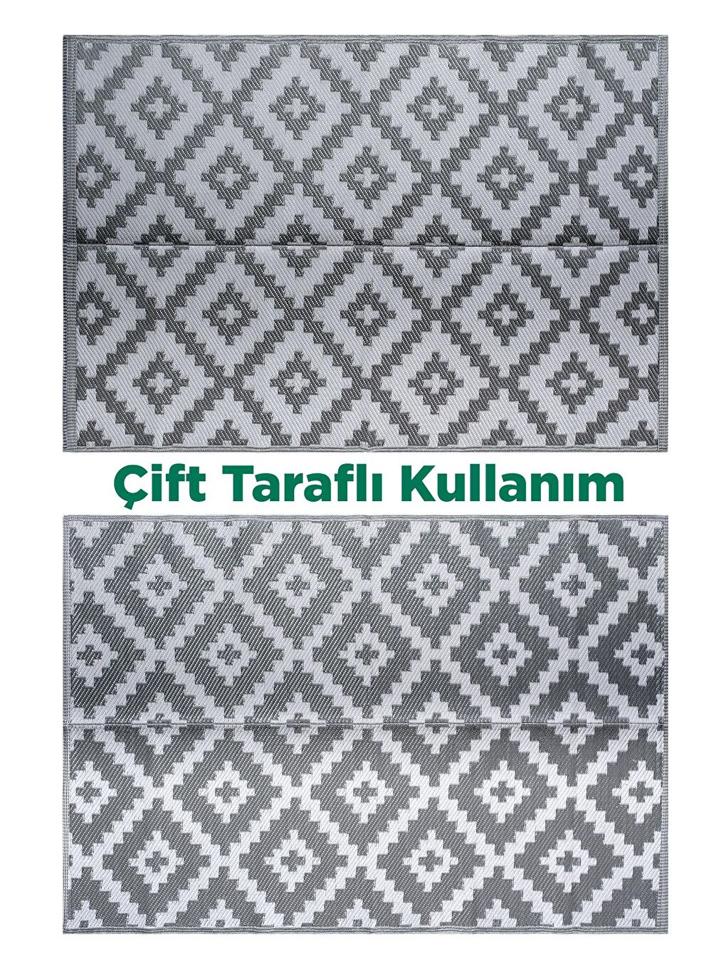 Gri Savana 8805 Plaj Kamp Piknik Bahçe Halısı Balkon Teras Hasır Mat Savan Halı-180x270-2