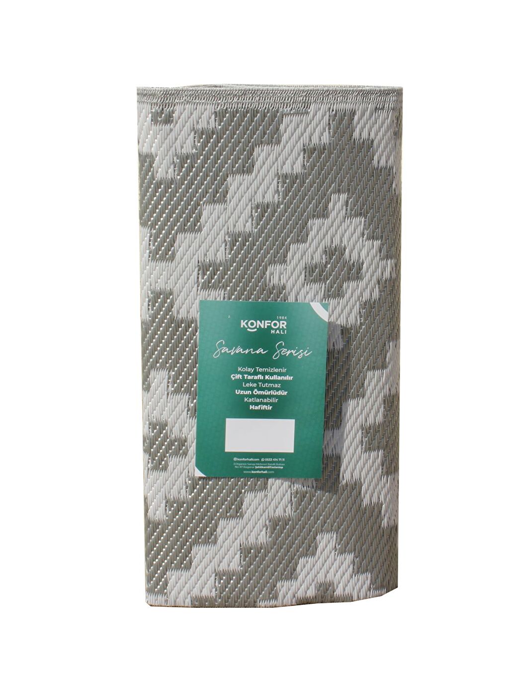 Gri Savana 8805 Plaj Kamp Piknik Bahçe Halısı Balkon Teras Hasır Mat Savan Halı-180x270-4