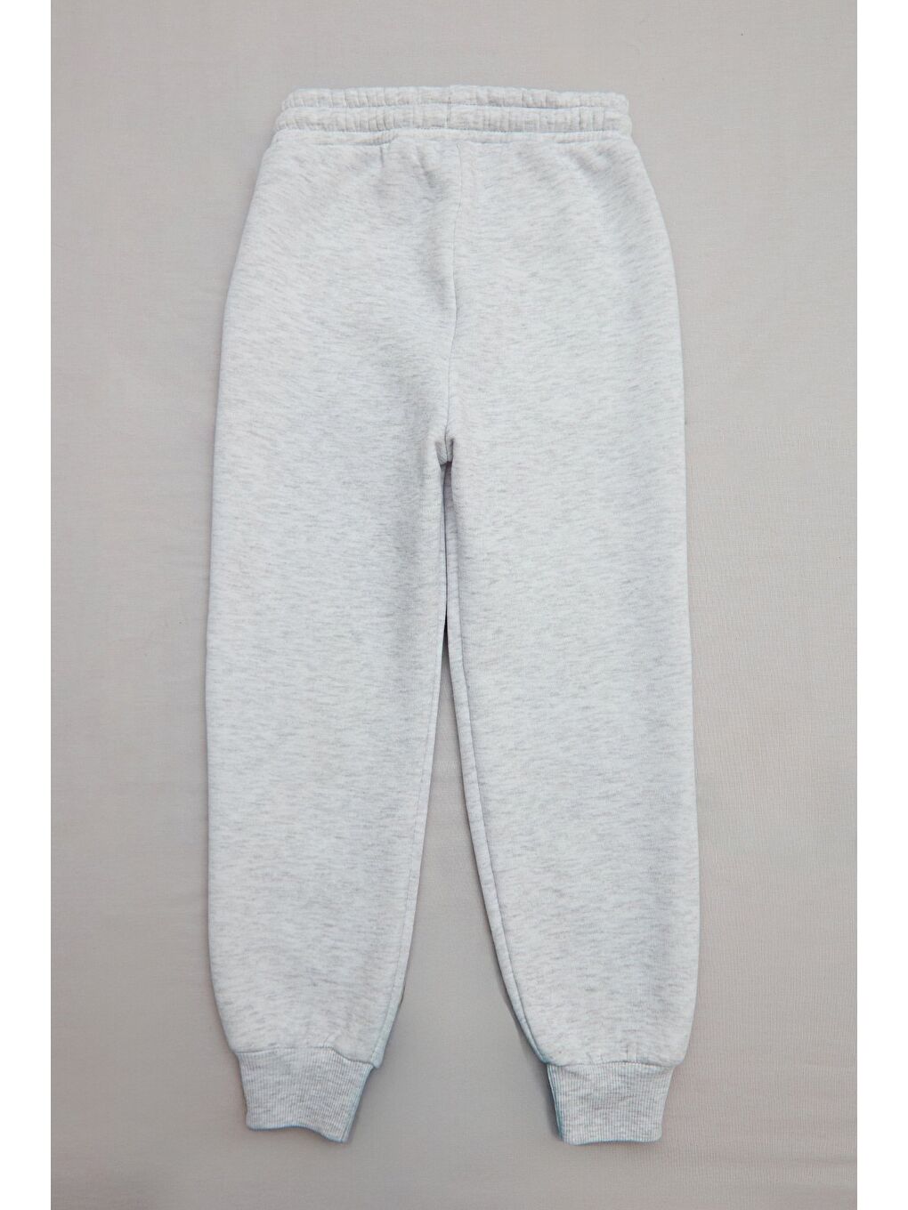 Gri 3 İplik Yazı Baskılı Jogger Kız Çocuk Eşofman Altı-1