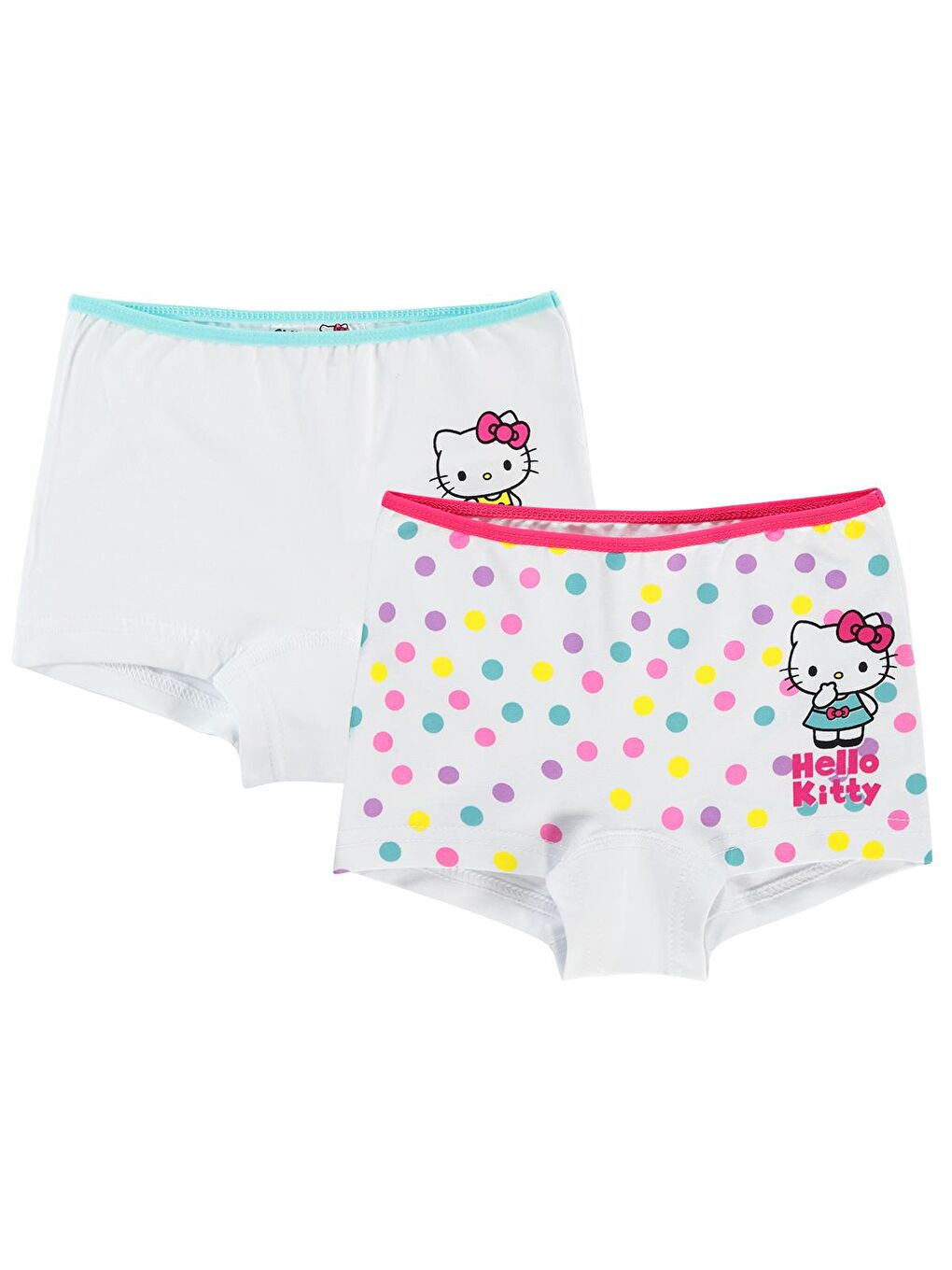 Civil Beyaz Hello Kitty Kız Çocuk 2'li Boxer Set 2-10 Yaş Beyaz