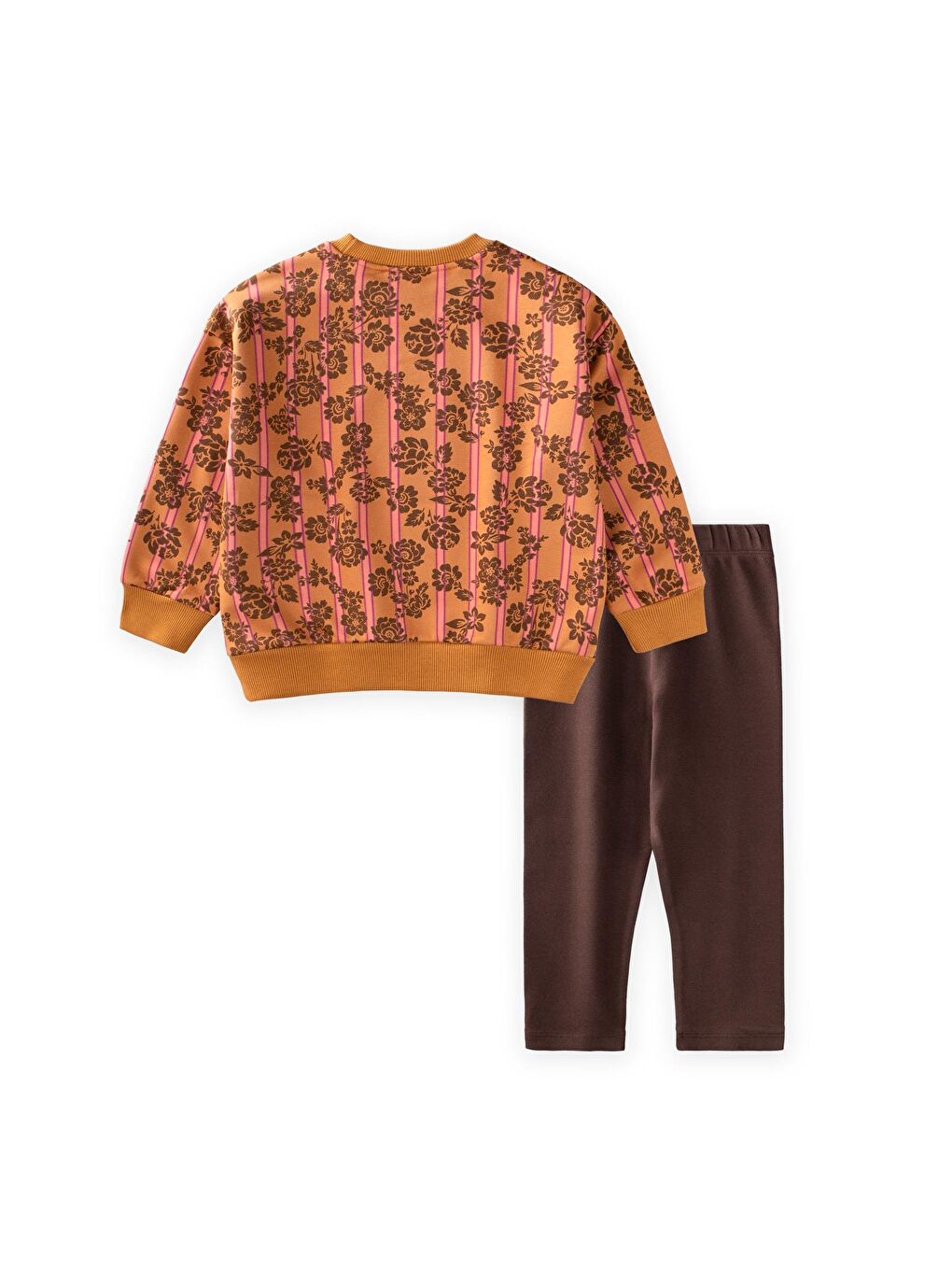 Kahverengi Taytlı Sweatshirt Takım 2-10 Yaş Camel-1