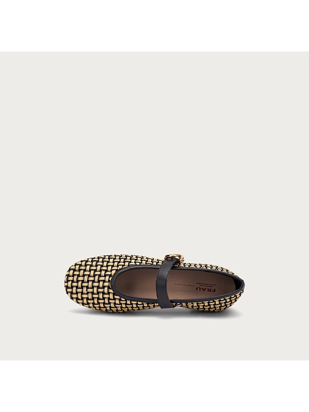 Siyah Kadın Babet 69R3 TWO-TONE RAFFIA BALLET FLATS-3