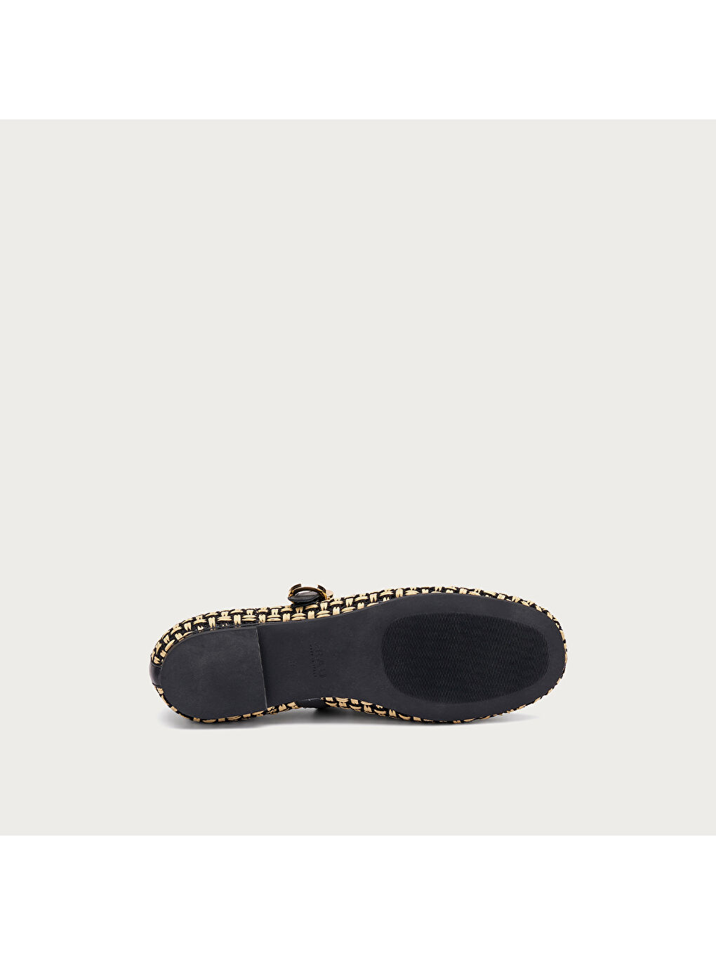 Siyah Kadın Babet 69R3 TWO-TONE RAFFIA BALLET FLATS-4