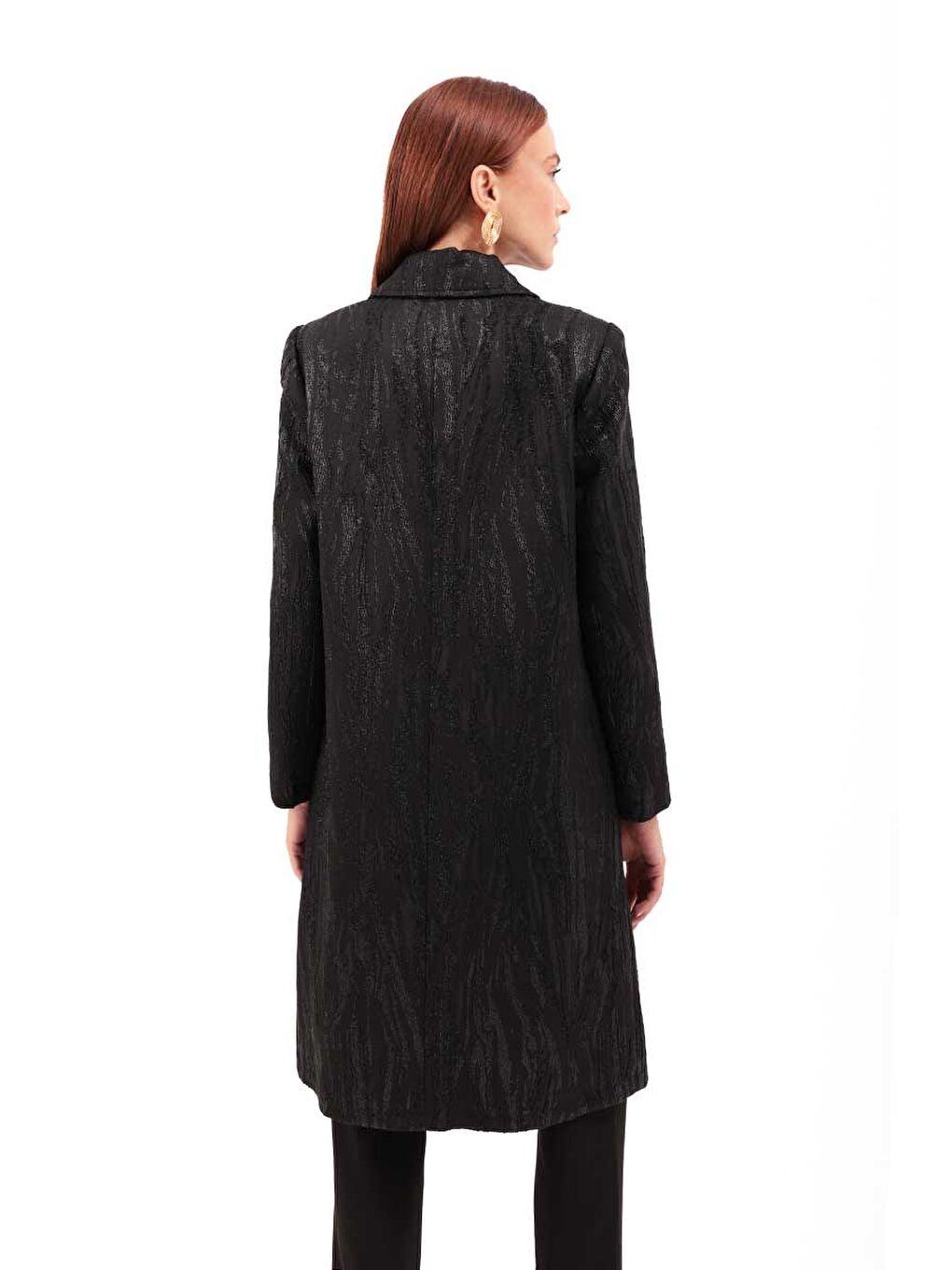 Siyah Jakarlı Kumaş Kap-5