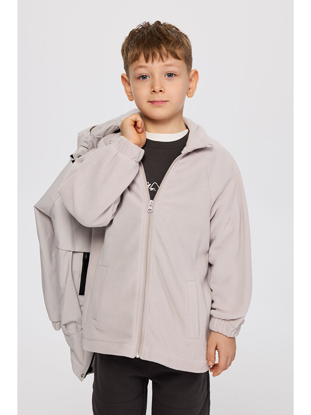 Erkek Çocuk 2 Parçalı Gri Mont-1