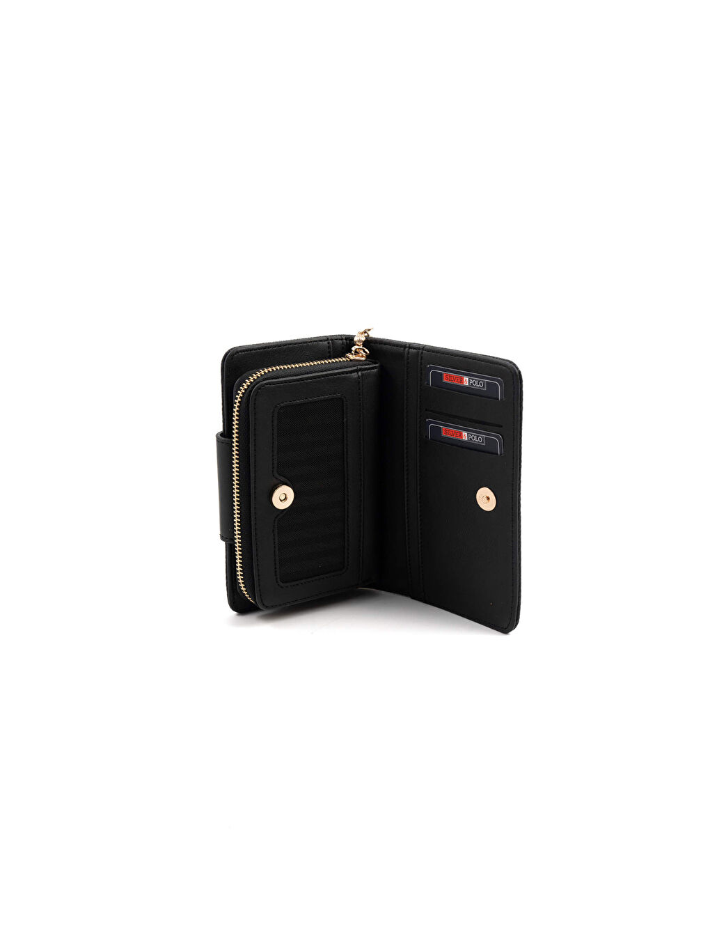 Gri Kadın Baskılı Cüzdan 1202-47254 SILVER POLO BAYAN PORTFÖY M178 FÜME-MAT SİYAH-4
