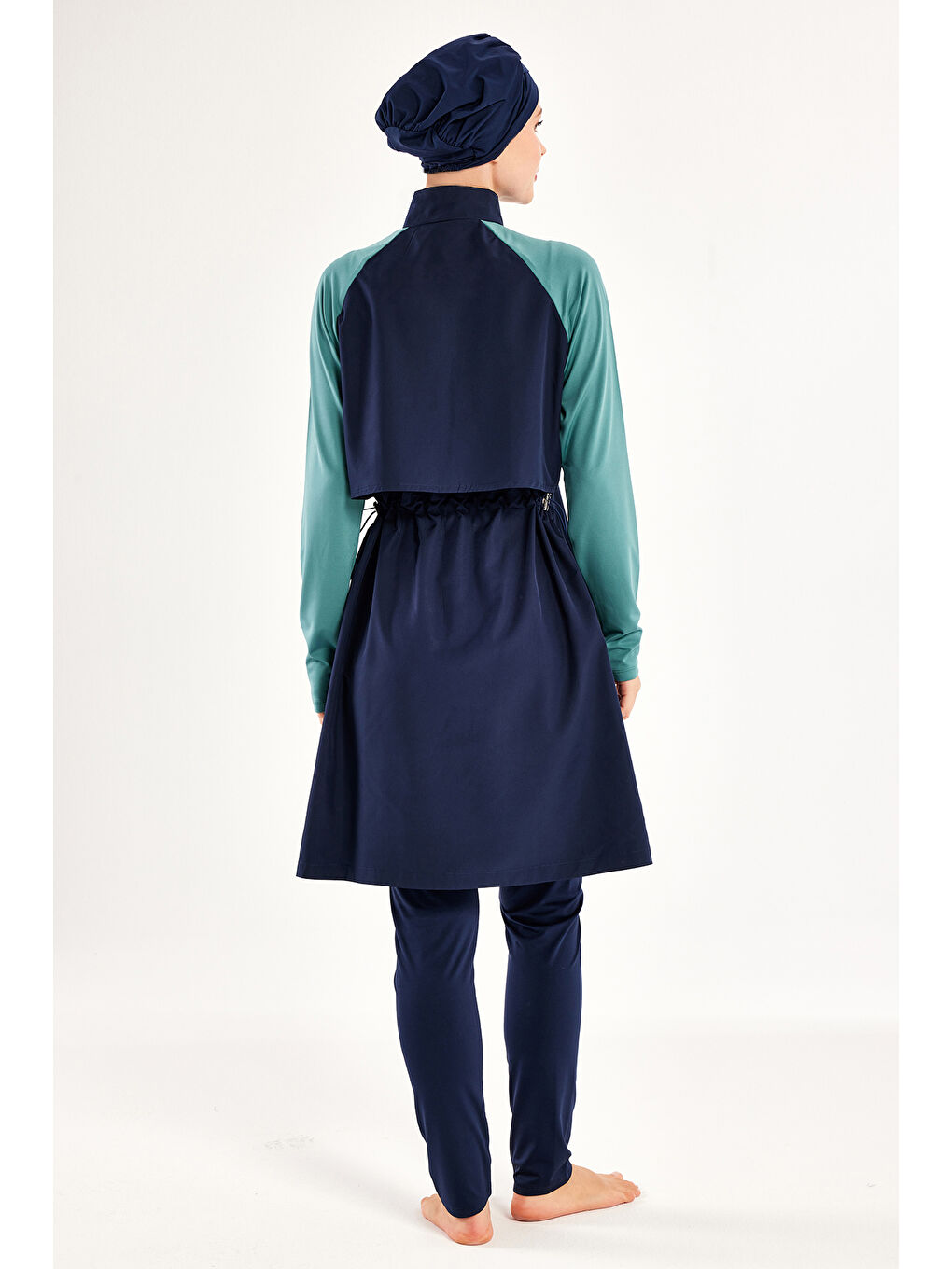 Reglan Kol Tam Kapalı Tesettür Mayo Debbıe 1405 Lacivert01-4