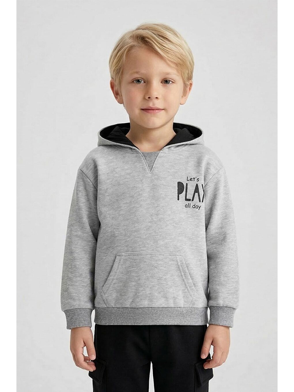 Gri Erkek Çocuk %100 Pamuk Baskılı Sweatshirt (3-4 Yaş  5-6 Yaş)