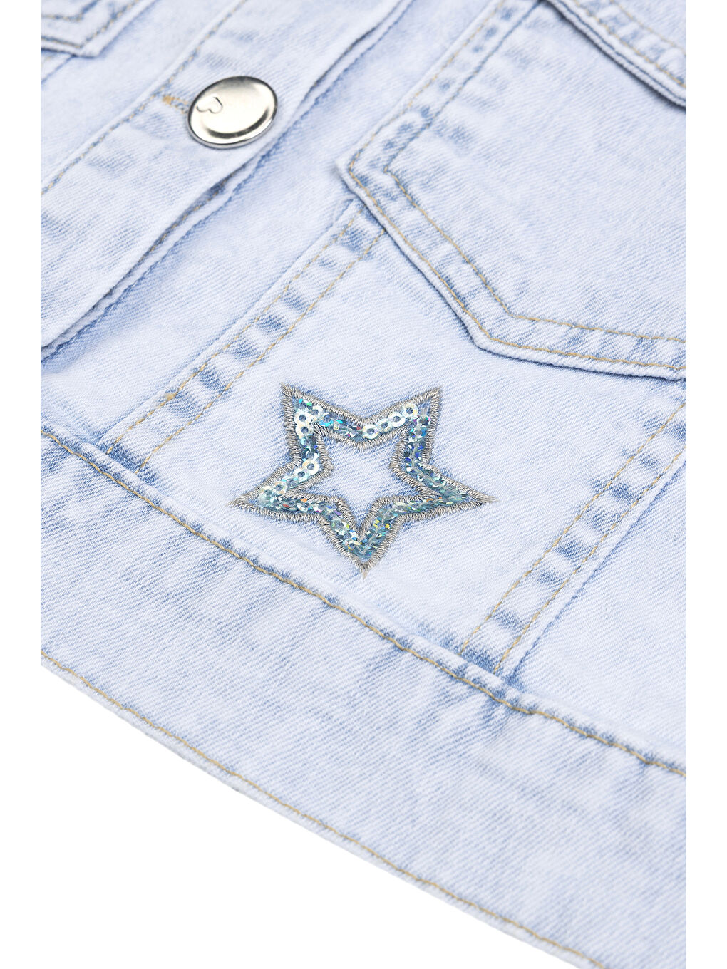 Kız Çocuk Denim Ceket 2 Yaş-6 Yaş Mavi-4