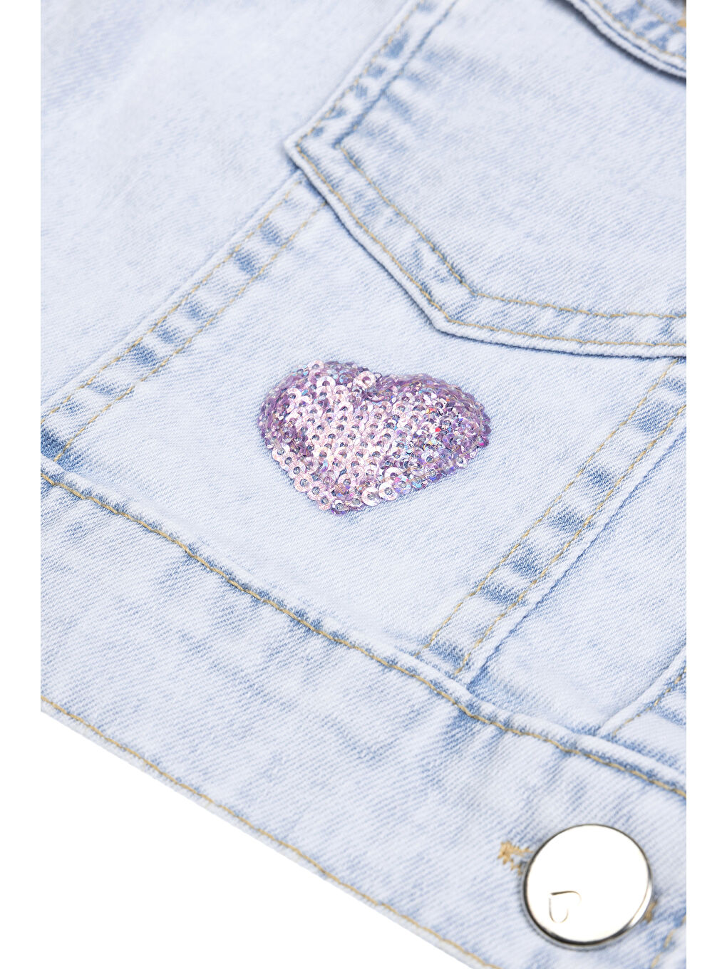 Kız Çocuk Denim Ceket 2 Yaş-6 Yaş Mavi-5