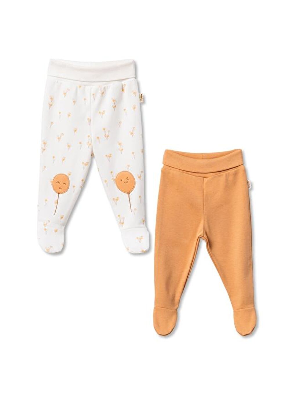 Ekru Bebek 2li Patikli Pantalon %100 Organik Pamuk , Bebek - Yenidoğan- csy3055