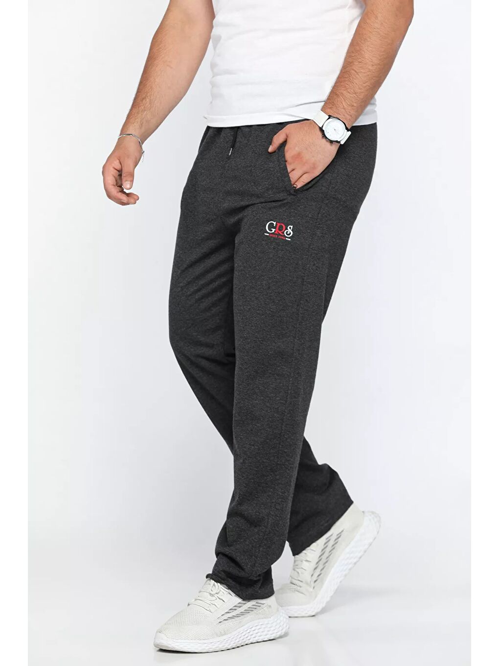 Antrasit Erkek Baskılı Eşofman Altı