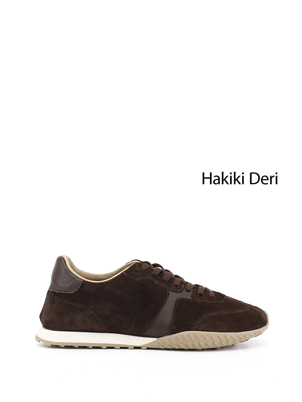 Kahverengi Kadın KOYU KAHVE Lastik Bağcıklı Hakiki Deri Sneaker