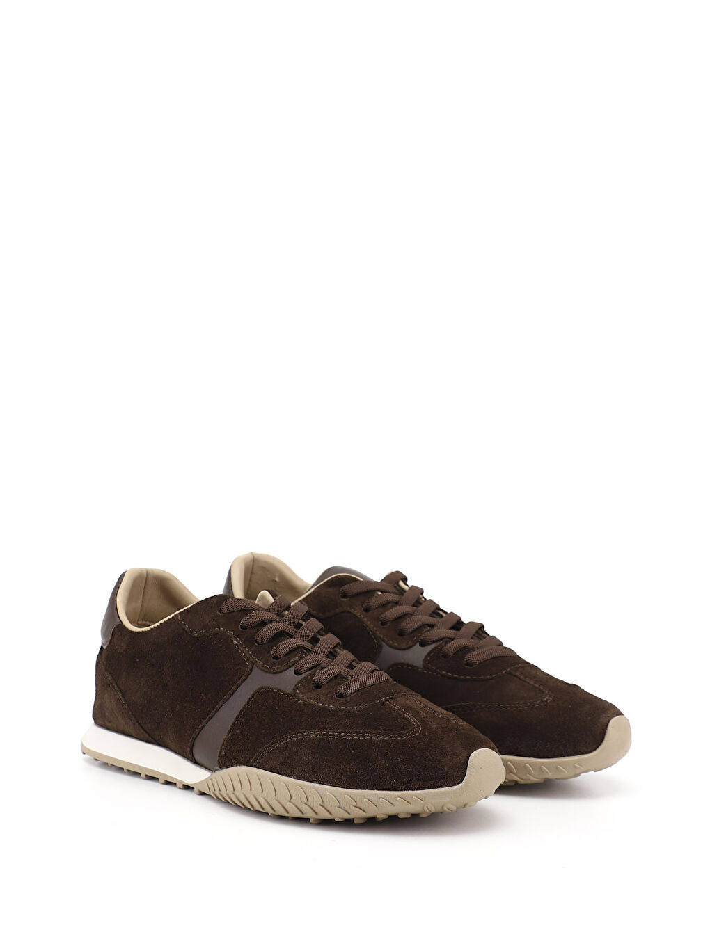 Kahverengi Kadın KOYU KAHVE Lastik Bağcıklı Hakiki Deri Sneaker-1