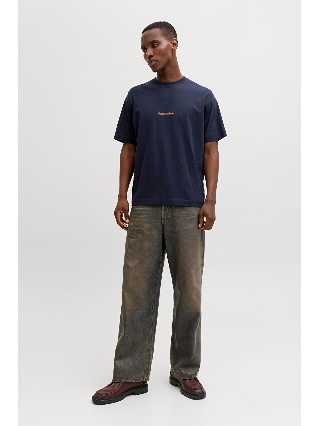 Lacivert Originals Jornorrebro % 100 Pamuk Regular Fit Bisiklet Yaka T Shirt 12282892-1