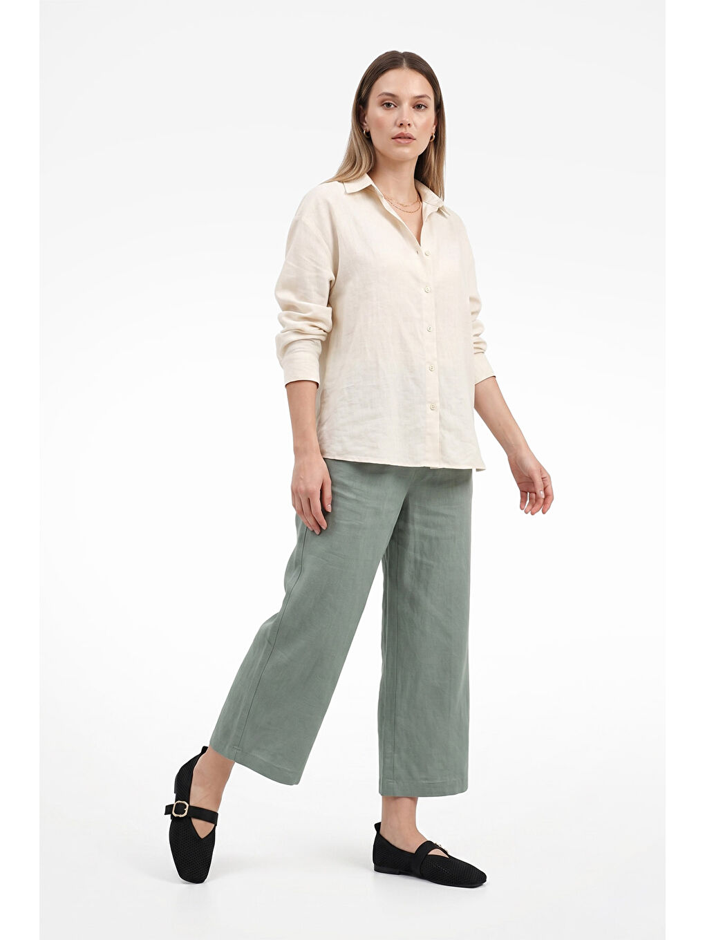 Siyah Kadın SİYAH Triko Küt Burunlu Mary Jane Babet-2