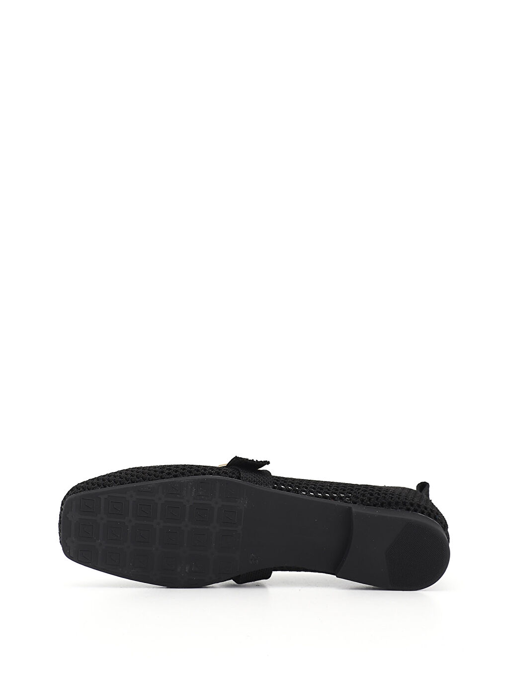 Siyah Kadın SİYAH Triko Küt Burunlu Mary Jane Babet-4