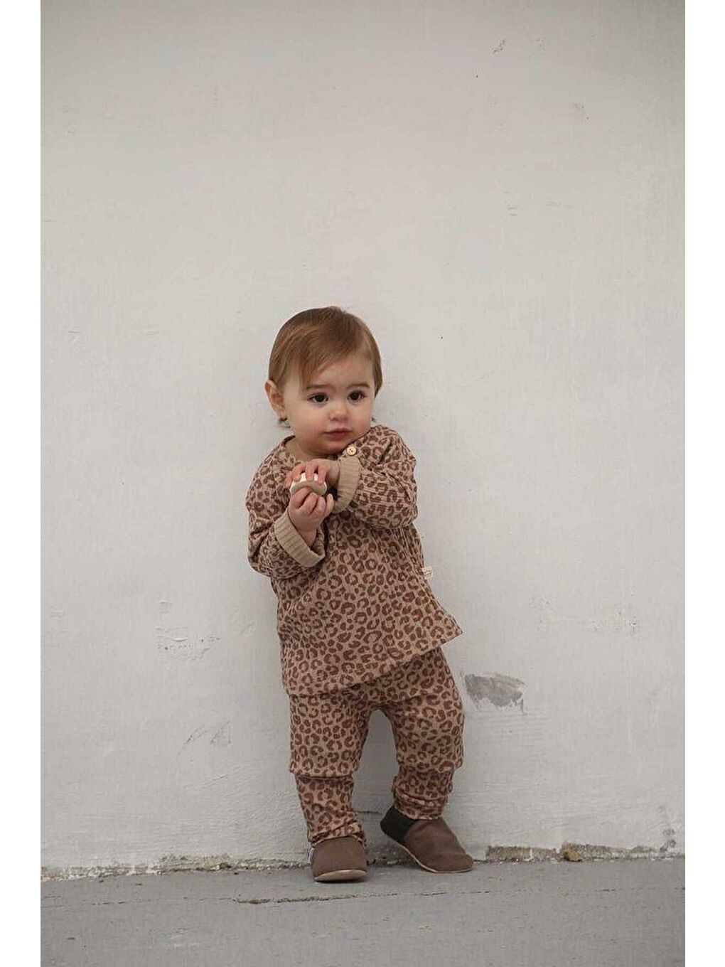 Bej Leopar Desenli Alt Üst Takım