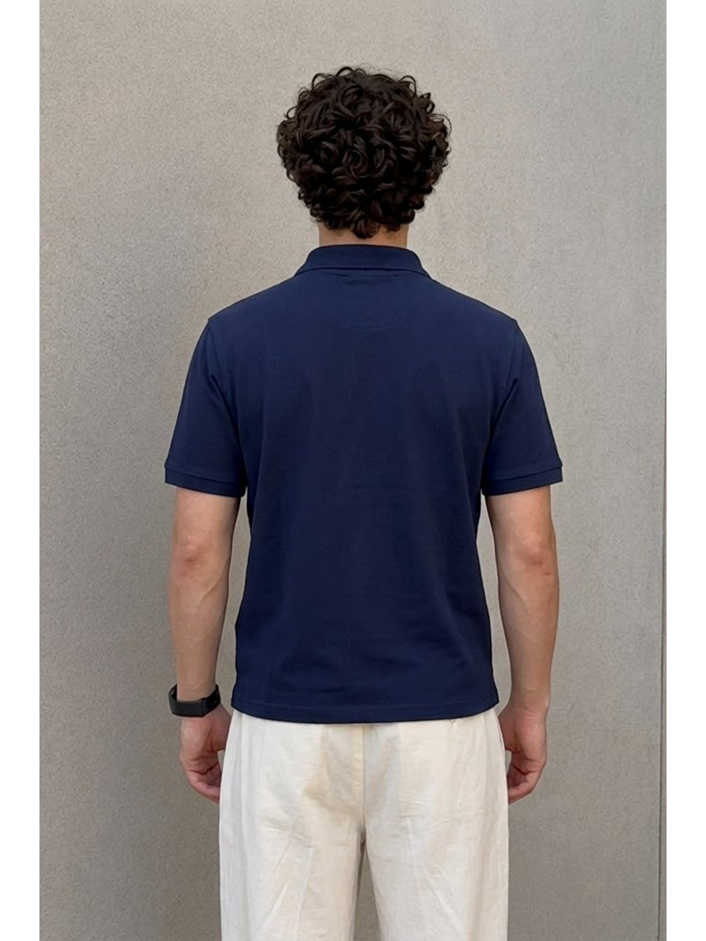Erkek Klasik Lacivert  Polo Yaka Tişört-4