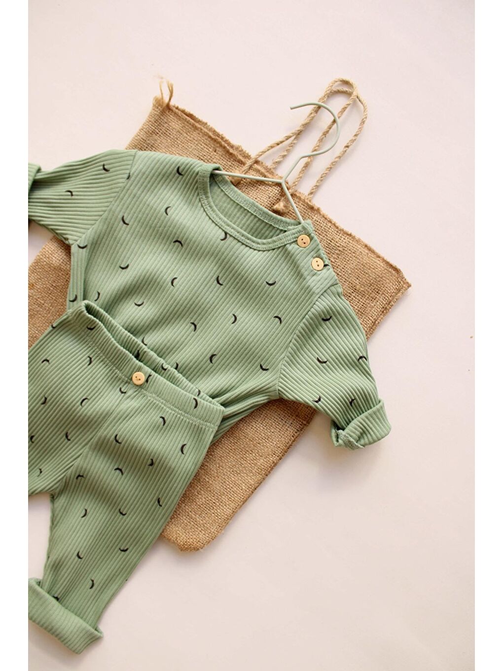 Yeşil Moon Bebek Alt Üst Takım-1