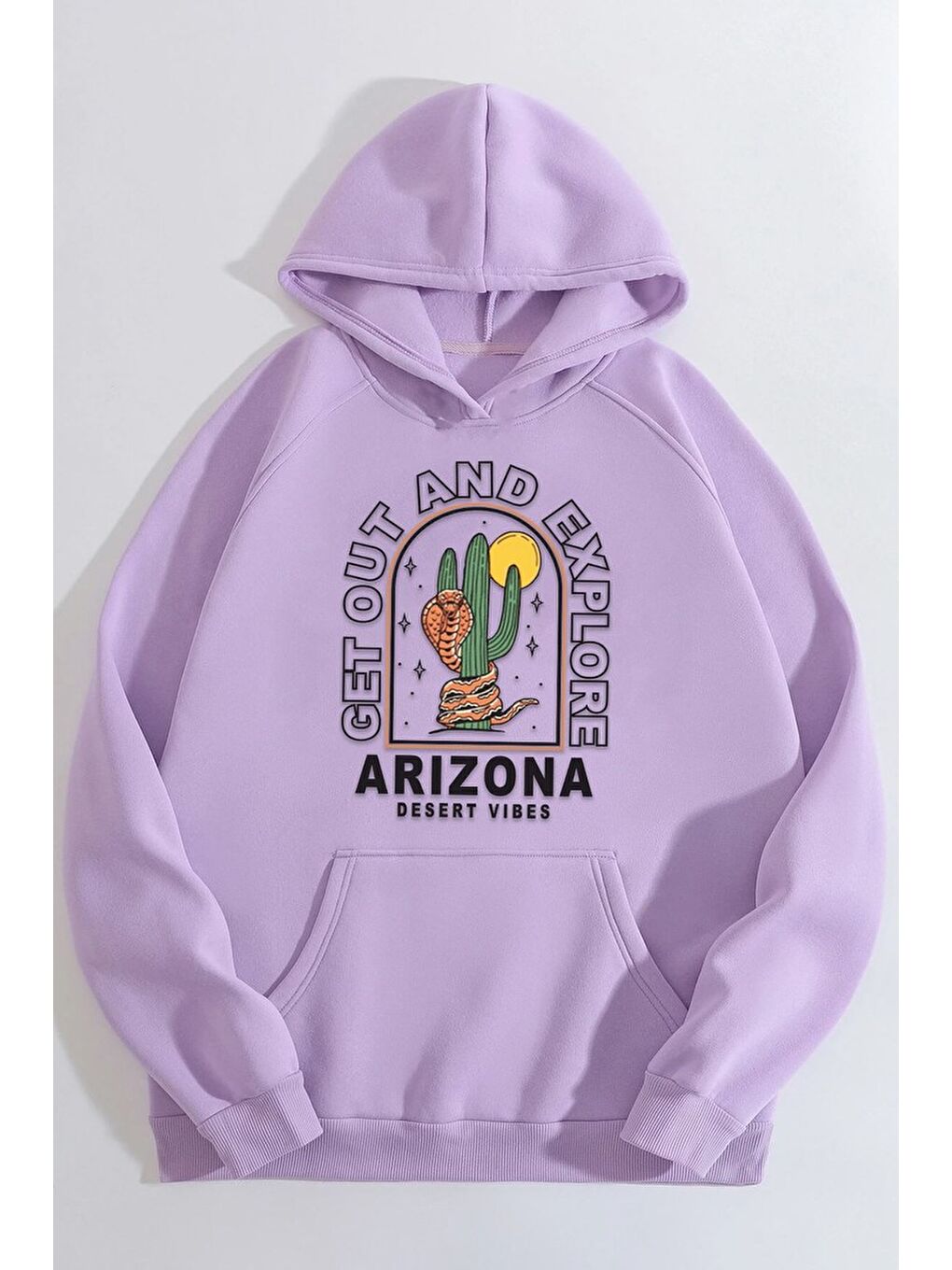 uyguntarz Lila Unisex Arizona Baskılı Sweatshirt