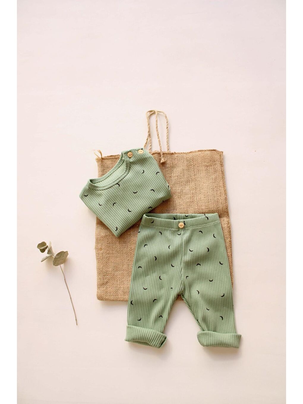 Yeşil Moon Bebek Alt Üst Takım-2