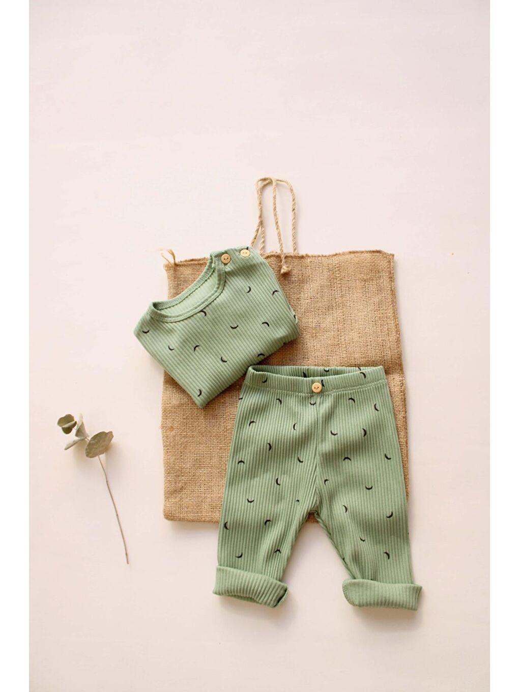 Yeşil Moon Bebek Alt Üst Takım-4