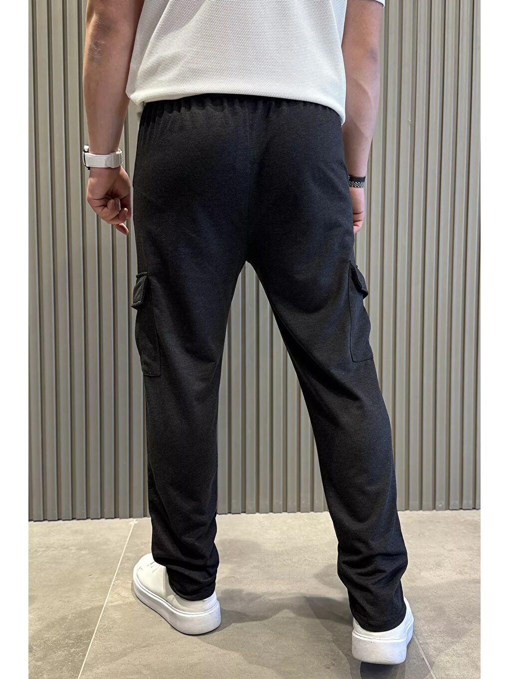 Antrasit Kargo Cepli Erkek Eşofman Altı-2