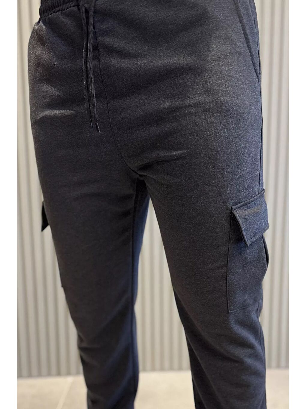 Antrasit Kargo Cepli Erkek Eşofman Altı-3