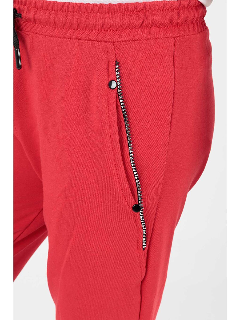 Kırmızı Kids Kız Trend Baskılı Eşofman Altı Cepli Bağcıklı Lastikli Dar Paça Eşofman Altı Ak722422-3