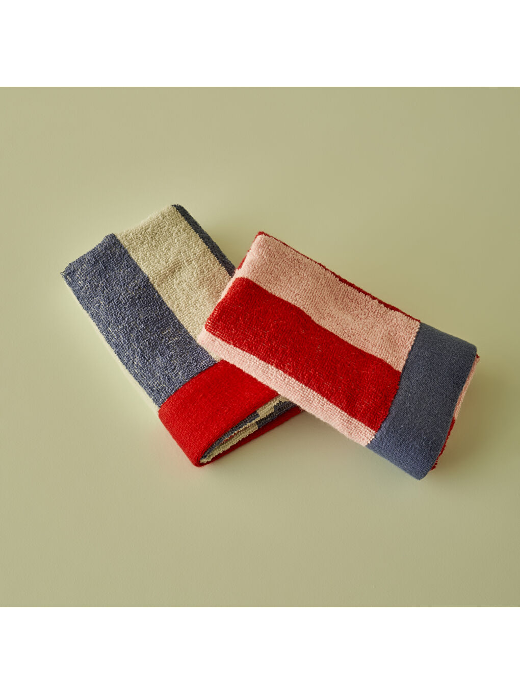 %100 Pamuk Line El Havlusu Kırmızı (30x50 cm)-1